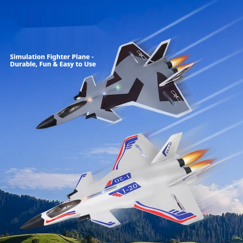 

Zhiyang Remote Control J-20 Simulated Foam Fixed Wing Glider Aircraft Model Led Light Shock Resistant Outdoor Indoor Kids Toy