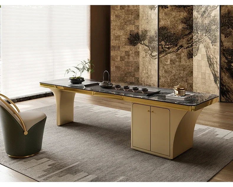 Rock slab tea table modern office tea table design