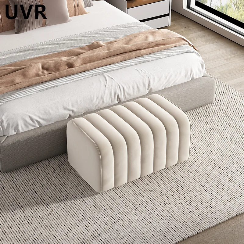 UVR Household Entry Soft Package Shoes Stool Clothing Store Simple High-quality Bench Solid Wood Stool Sedentary Comfortable