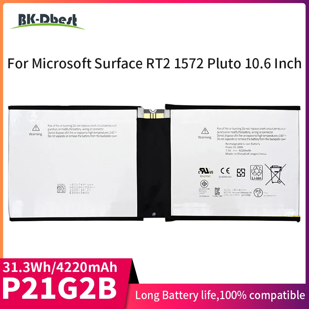 

BK-Dbest Аккумулятор для ноутбука 7,6 В для Microsoft Surface 2 RT2 1572 10,6 "MH29581 фотографический планшетный ПК P21G2B