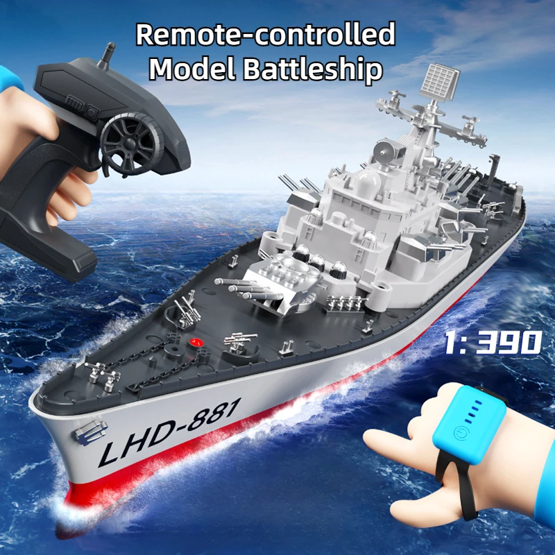 Children High Speed Electric RC Boat Simulated Warship Model Extra-large Size Can Enter Th Water Boy Toy Warship Gesture RC Boat