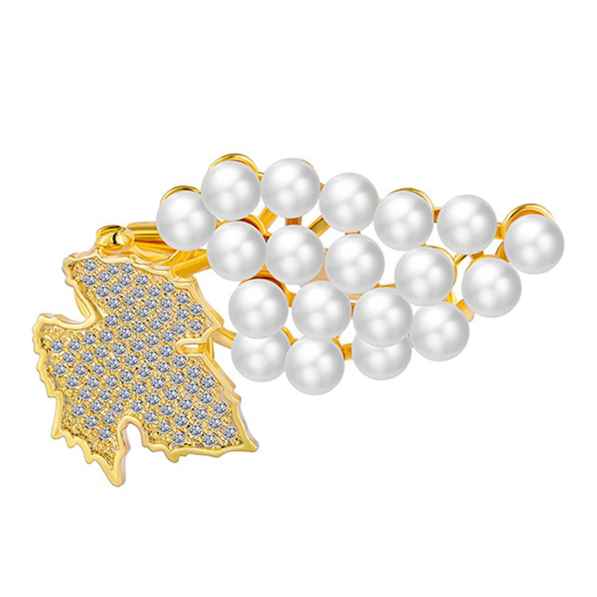 

Grape Brooch Pearl Decorative Brooch Creative Funny Metal Beautiful Brooch for Clothes Bag Scarf (Golden K1218 Pattern)