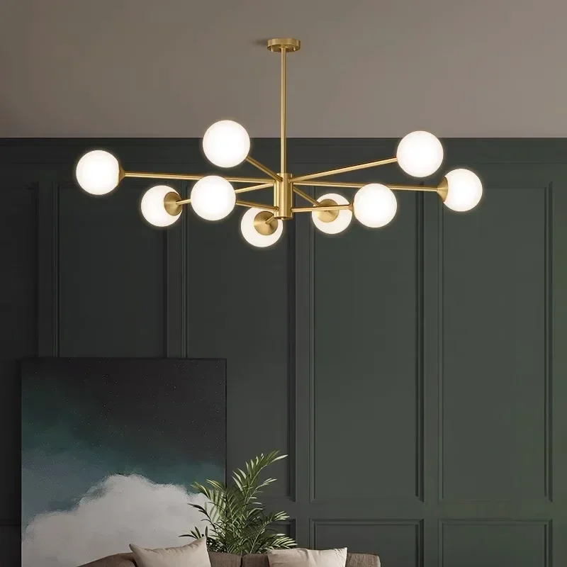 Lampe LED Suspendue en Forme de Boule de Verre au Design Nordique, Luminaire Décoratif d'Nik, Idéal pour un Salon, une Chambre à Coucher ou une Salle à Manger