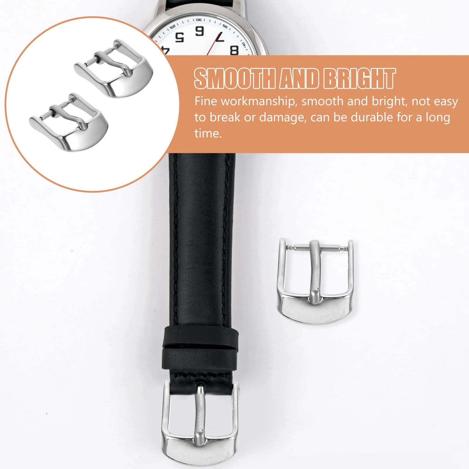 

2 Pcs Component Strap Buckle Man Watch Band Stainless Steel Straps Bands Replacement