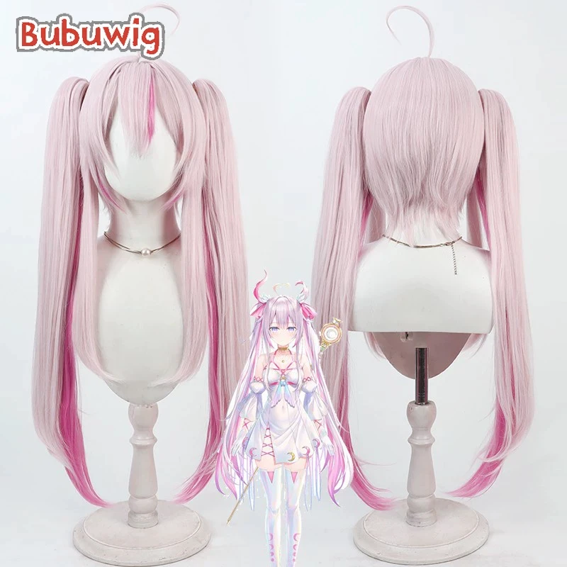 Bubuwig Kunsthaar Na Sera Cosplay Perücken Virtual YouTuber Na Sera 80 cm lange rosa gemischte heiße rosa Pferdeschwanzperücke hitzebeständig