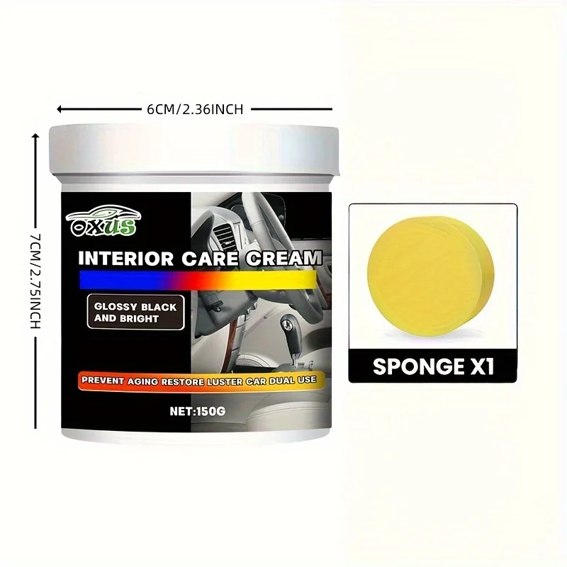 A multi-functional car care interior cream- plastic restorer and gloss enhancer, nano-coated wax for tires and instrument panels