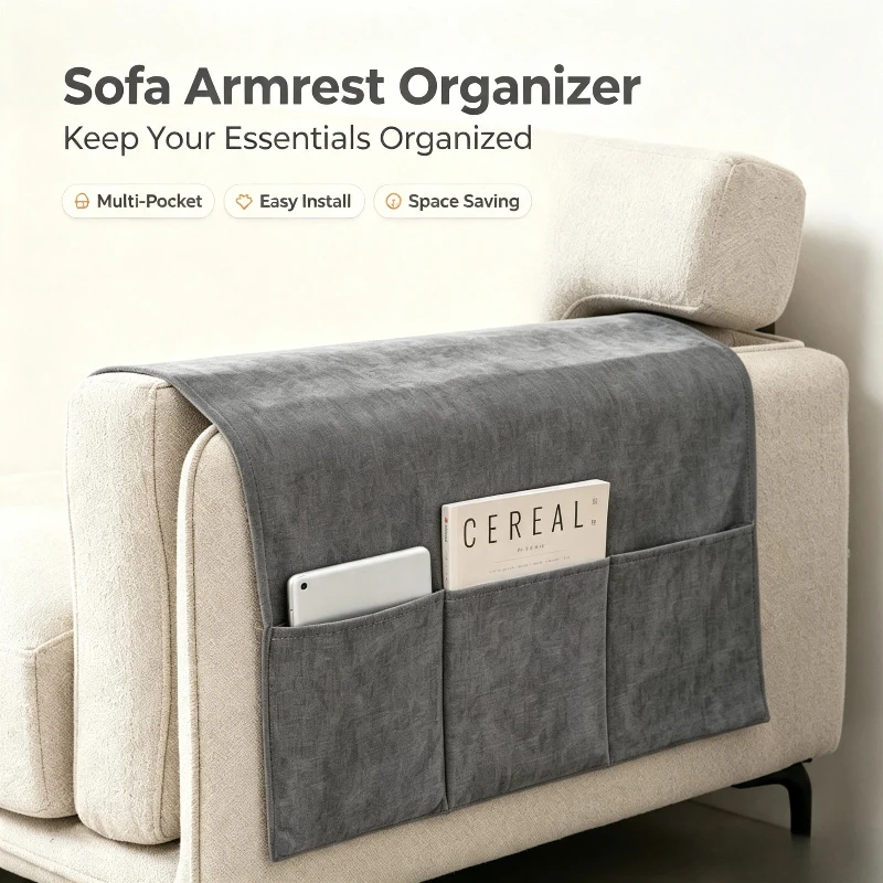 Side Pocket Storage Sofa Armrest Storage Bag Sofa Cover Home Hanging Storage Device Magazine Book Remote Control