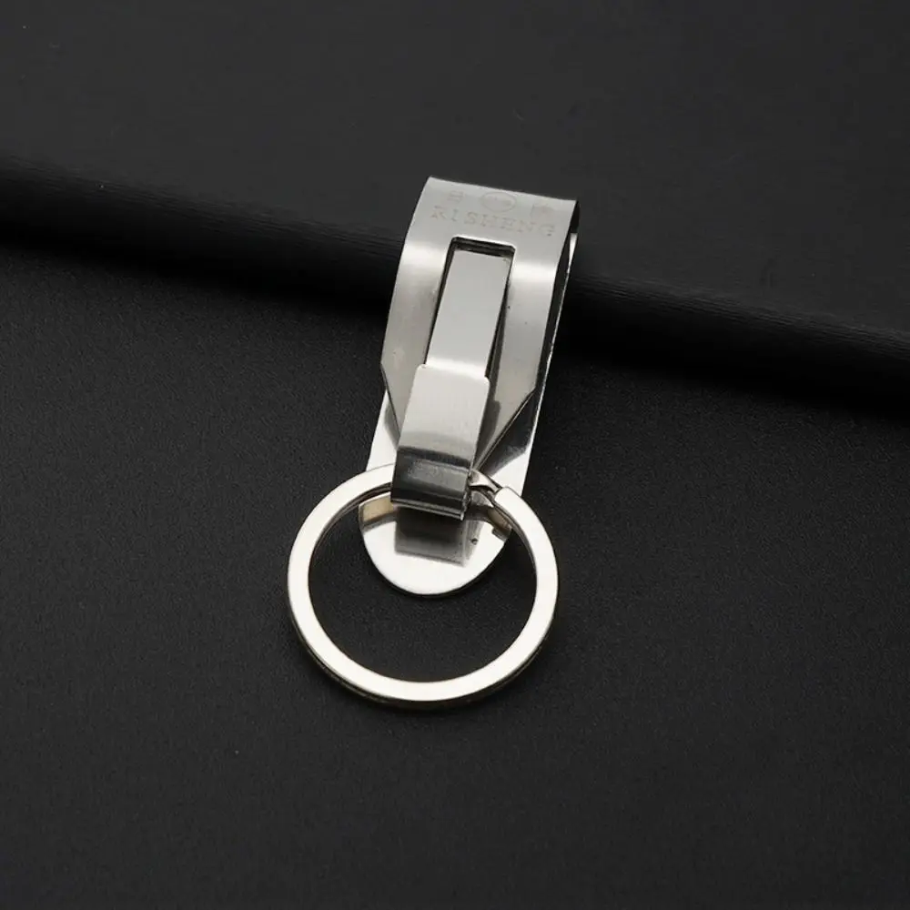 Quick Release Belt Keychain Heavy Duty Detachable Stainless Steel Keyring Double Ring Security Clip Belt Key Holder