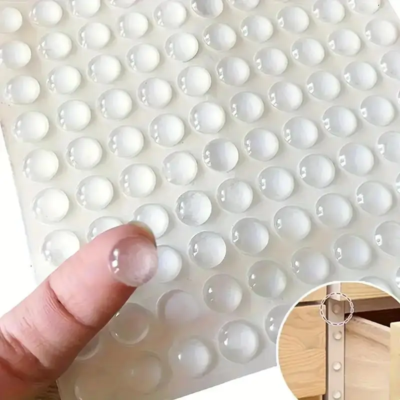 100pcs 8mmx2mm Transparent Silicone Granules Door Handle Sticker Transparent Anti Bump Silicone Cushioning Anti Slip Mat