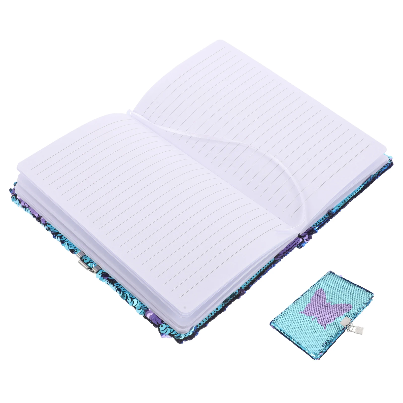 

Position Notebook Colorful Sequin Embellishment Large Capacity Lockable Plastic Metal Diary Planner Notepad Writing