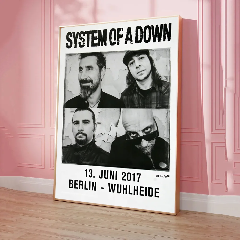 System of a Down Band Poster Sticky Posters Retro Kraft Paper Sticker DIY Room Bar Cafe Aesthetic Art Wall Painting