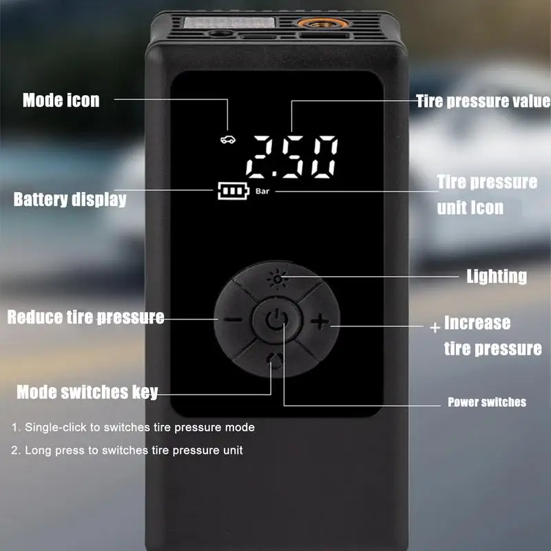 Heavy Duty Car Inflator Cordless Tire Inflator Portable Air Compressor Direct Drive Inflation Pump Car Electric Air Pump For