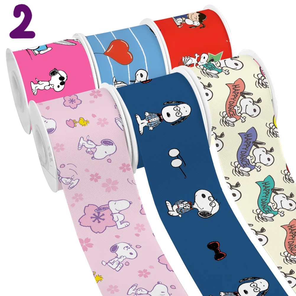 MINI Cartoon Dog Snoopy Design Printed Grosgrain Satin Ribbon for Gift Wrapping Hair Bow 50 Yards