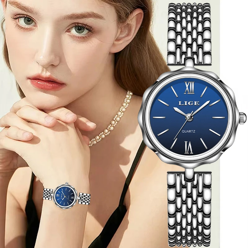 

LIGE простые элегантные женские часы лучший бренд класса люкс повседневные деловые водонепроницаемые кварцевые браслеты из нержавеющей стали женские наручные часы