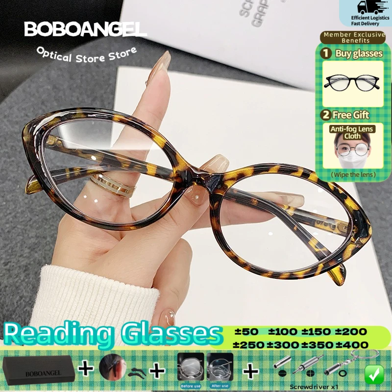 

BOBOANGEL Casual Style Oval Small Frame Myopia Prescription Reading Glasses For Women Anti Blue Light Progressive Eyeglasses