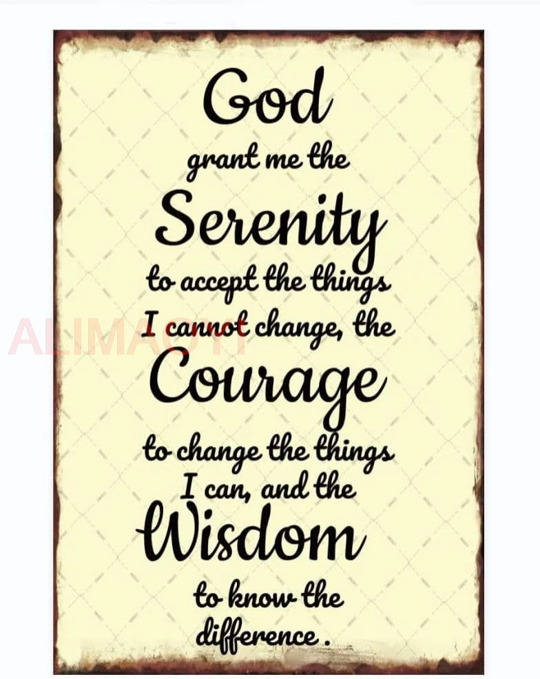 EMOHAT Serenity Prayer Metal Tin Sign Motivational Quotes Bible Verse Inspirational Posters Vintage Wall Decor Home Decoratio