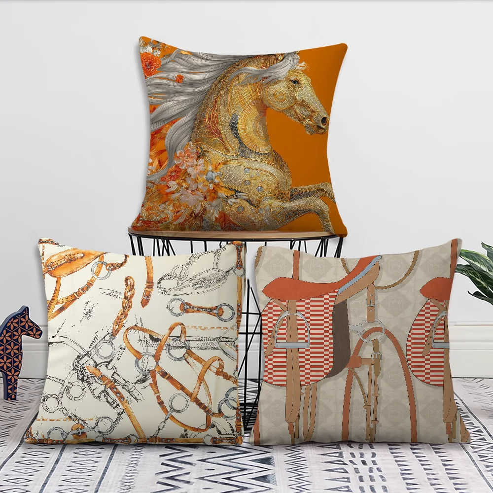 Orange Equestrian Style cushion cover Decoration Room Shop Car Best Home Office Coffee Pillow Sofa Printing Nordic Simplicity - view 3