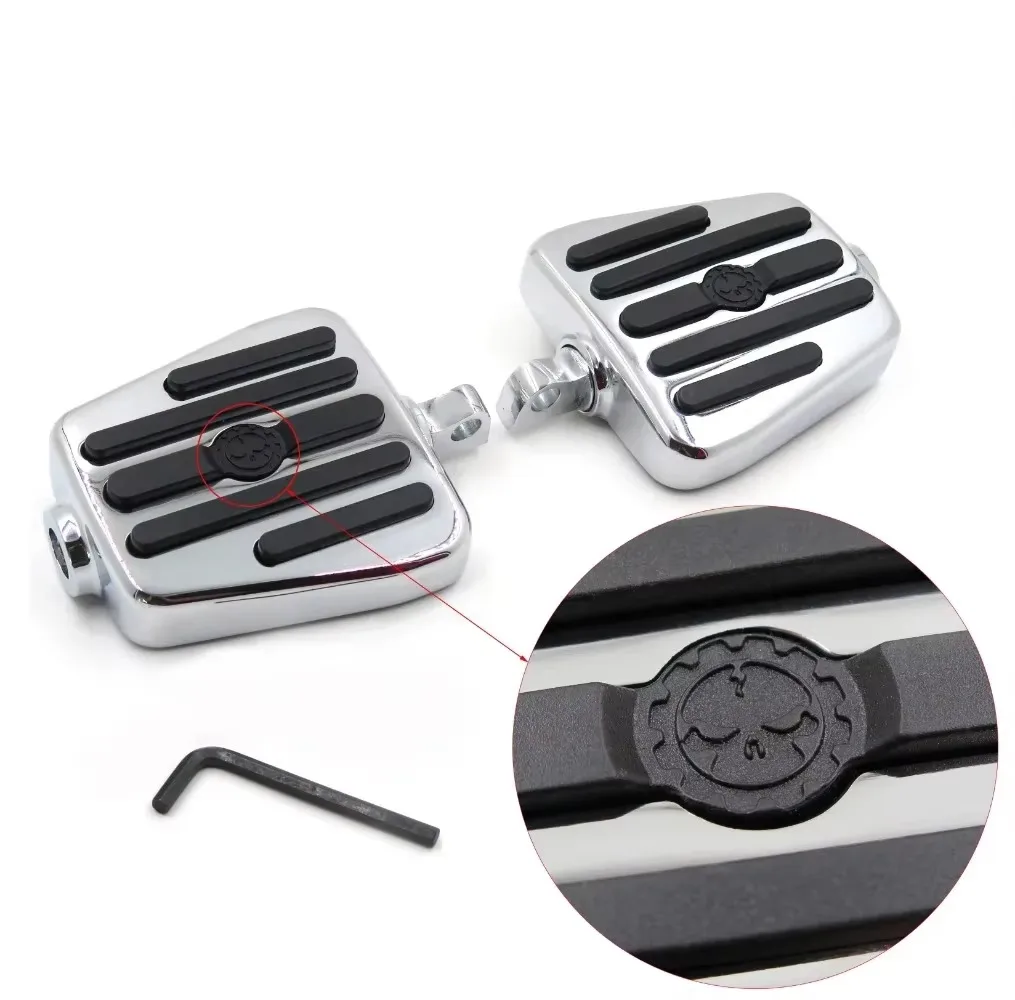 

Motorcycle Gear Skull Foot Pegs Footrest for 1984-2017 Harley Softail Fat Boy/V-Rod Sportster SuperLow XL883L Road King V Rod