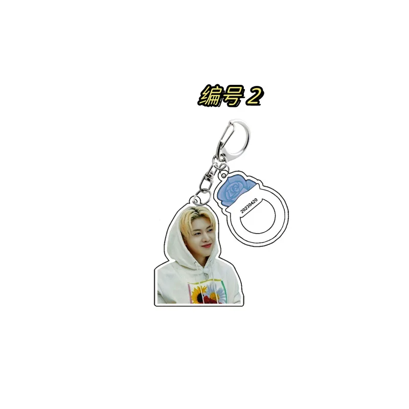 9pcs KPOP ZEROBASEONE Figure Light Stick Acrylic Keyring ZB1 Hanbin Ricky Jiwoong Yujin Matthew Keychains Pendant Fans Gifts