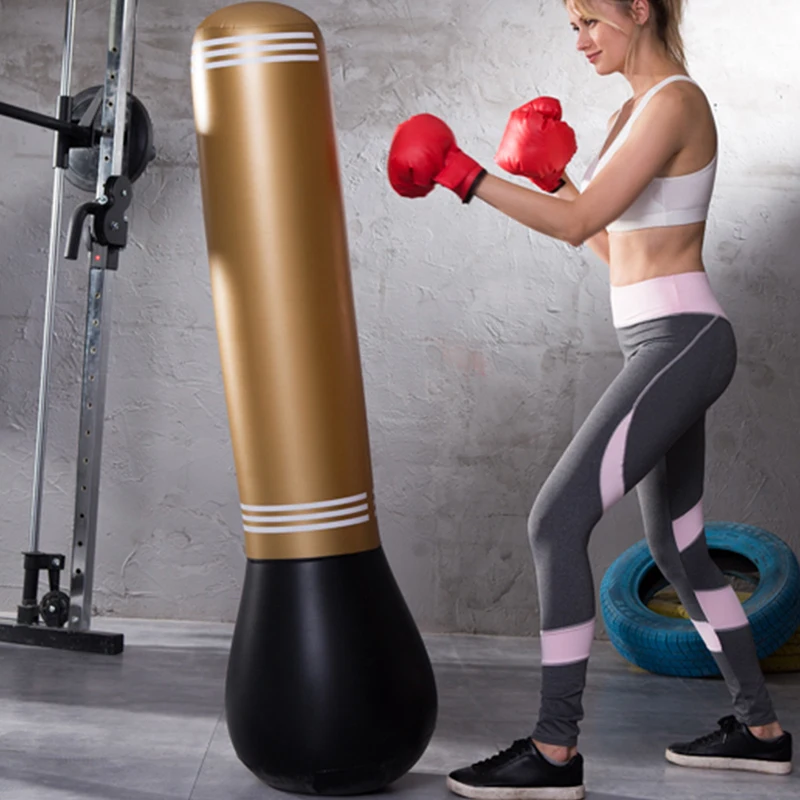 140cm Fitness Inflatable Punching Bag Tumbler Punch Tower Fight Exercise Speed Stand Power Boxing Bag For Men Women