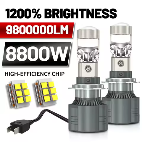 8800W 9800000LM H7 H4 H11 Canbus Car Headlight Mini Lens H8 9005 9006 HB3 HB4 LED Projector Bulb 6000K Auto Motorcycle Mini Lens