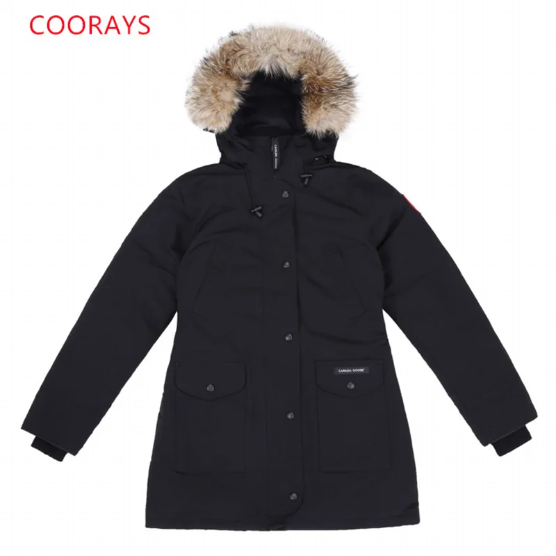 07 Canadian Down Jacket Women Parka Expedition 90% White Goose Down Snowcoat Top Brand Long Coat Lady Authentic Coyote Fur 6660L