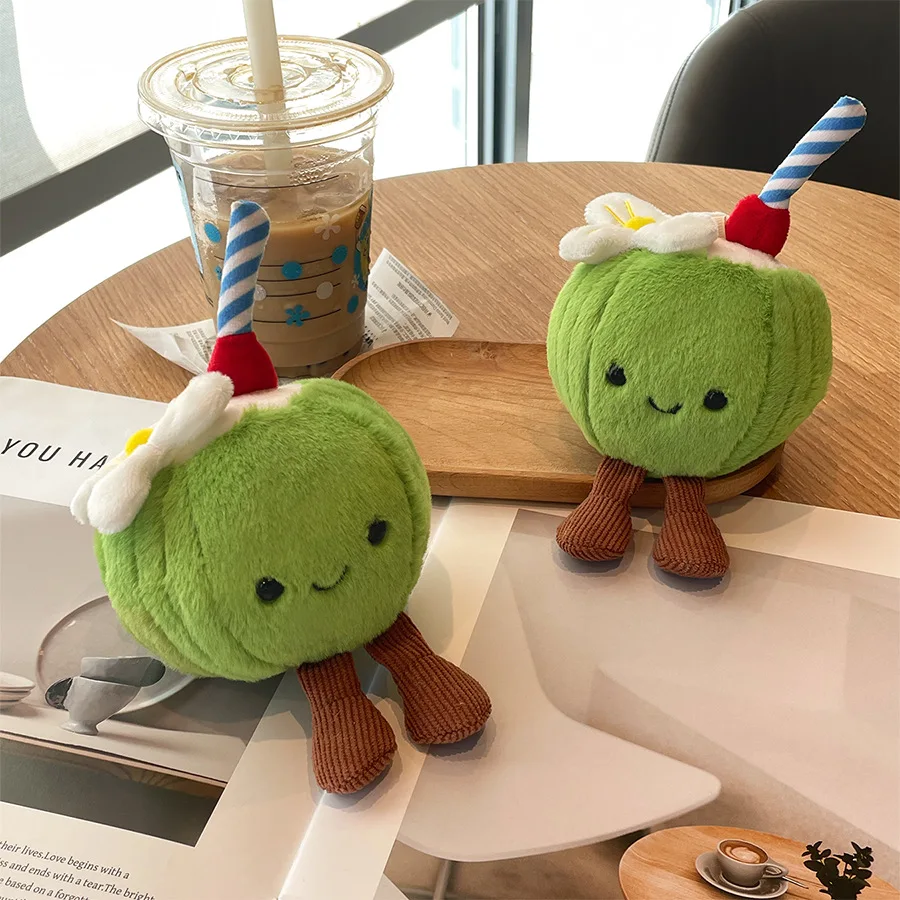Amusant noix de coco vert poupée en peluche poupée fille cadeau sac pendentif peluche plantes Juguetes De Peluche Пуovahстые Игрушки