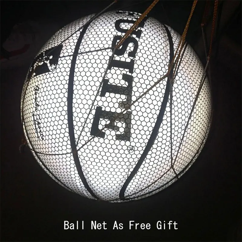 Holographic Reflective Basketball Ball Size 7 PU Bascket Woman Man Sports Luminous Indoor Outdoor Professional Training Balls