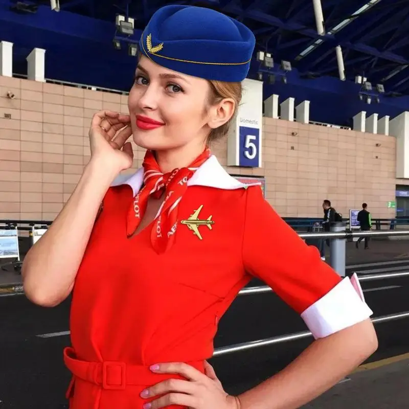 Women's Stewardess Costume Accessories Set Flight Attendant Hat Cosplay Costume Accessories For Women