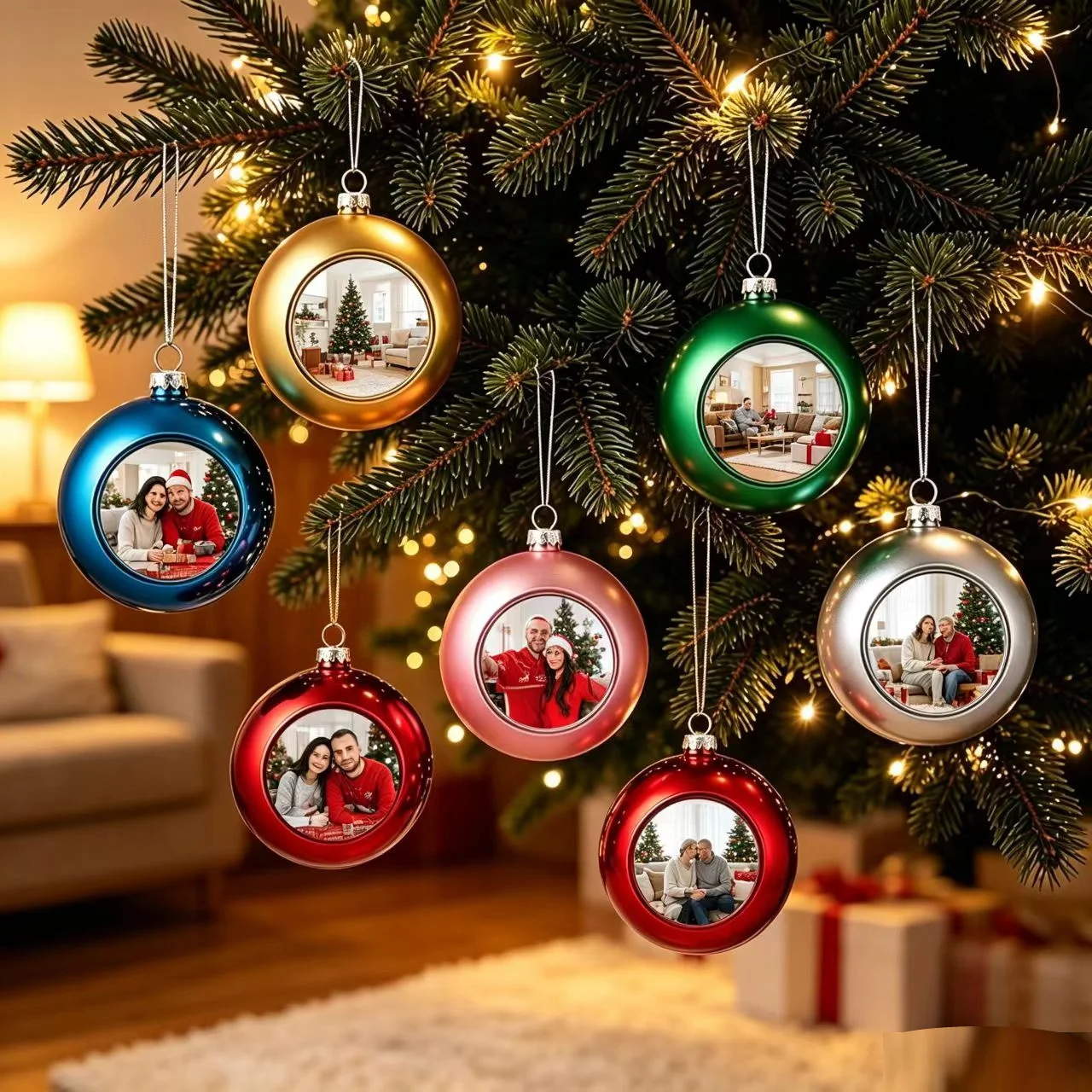 Customizable Christmas Baubles, Available in Multiple Colors, Perfect as Christmas Tree Decorations or Gifts for Friends