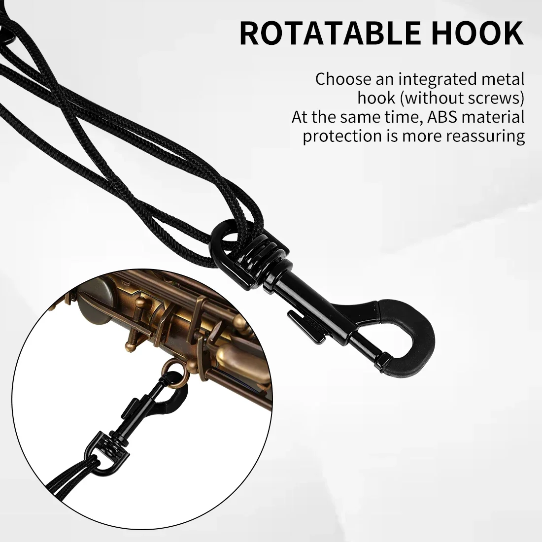 SLADE Saxophon-Umhängeband, Saxophon-Umhängeband aus Rindsleder, robust und langlebig, geeignet für Performance-Kleidung, Saxophon-Holzbläser-Teile – Detail 2