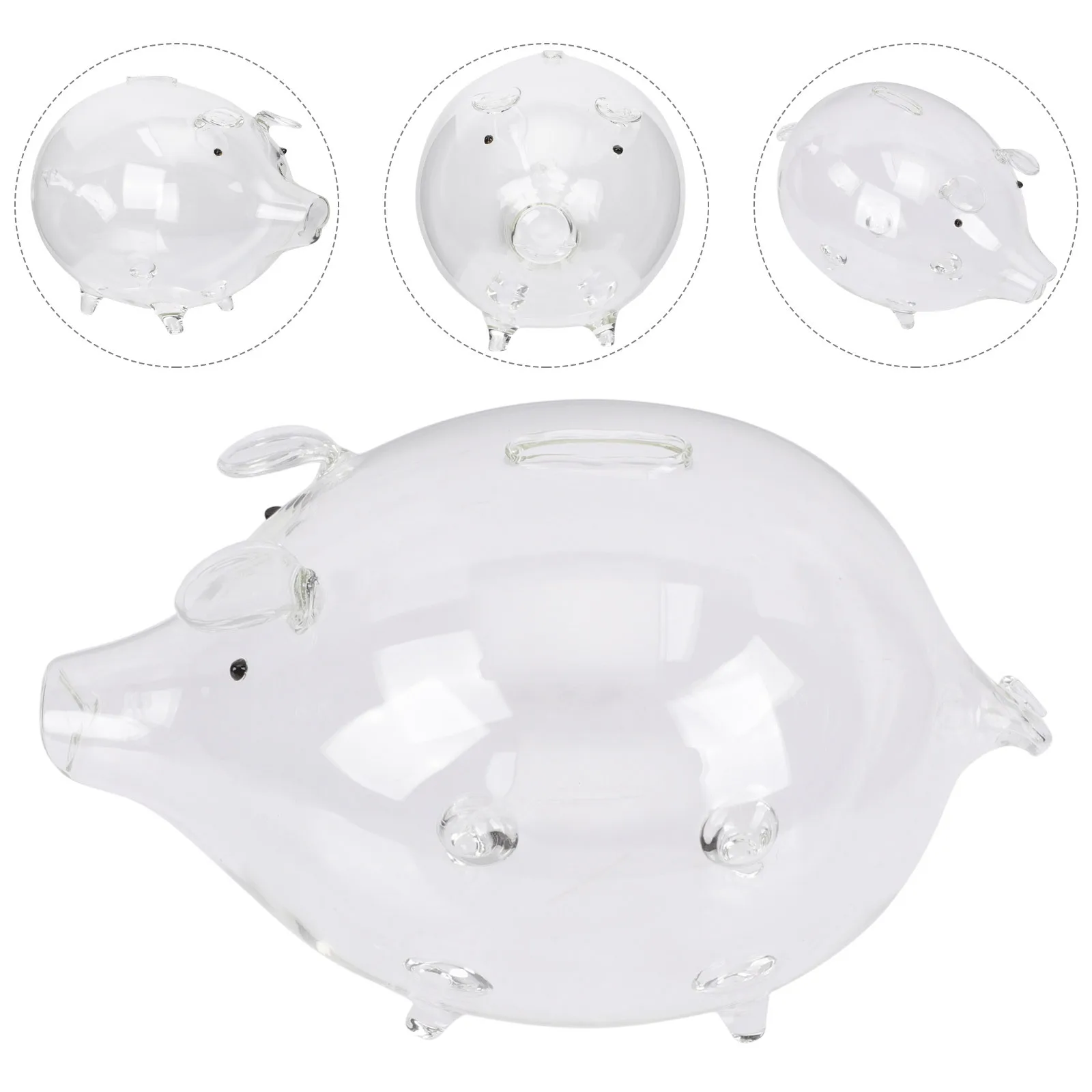 

Creative Piggy Bank Transparent Glass Coin Saving Jar for Desktop Decorative Money Pot New Year Gift Idea