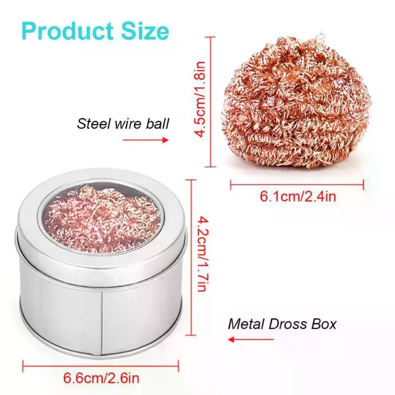 Welding Tip Copper Cleaning Ball Low Loss Mesh Filter for Industrial Soldering Production Line Daily Use