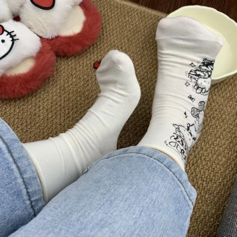 سانريو مرحبا كيتي الجوارب الصيف رقيقة الكرتون النساء الجوارب تنفس Kawaii عادية مريحة الجوارب لوليتا Jk الكاحل غطاء للقدم