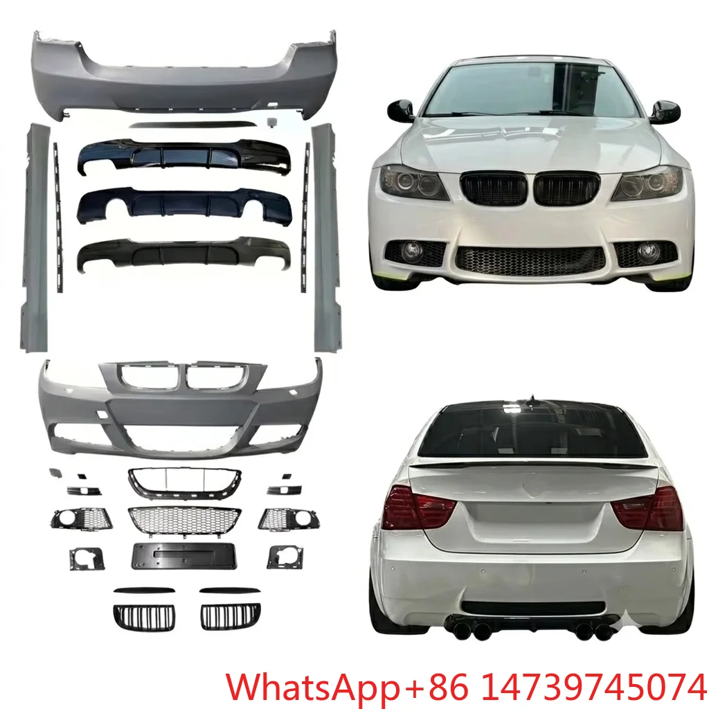 2005-2011 E90 3 Series M-Tech Style Body Kit, Front Rear Bumper Side Skirt Front Grille Replacement Parts