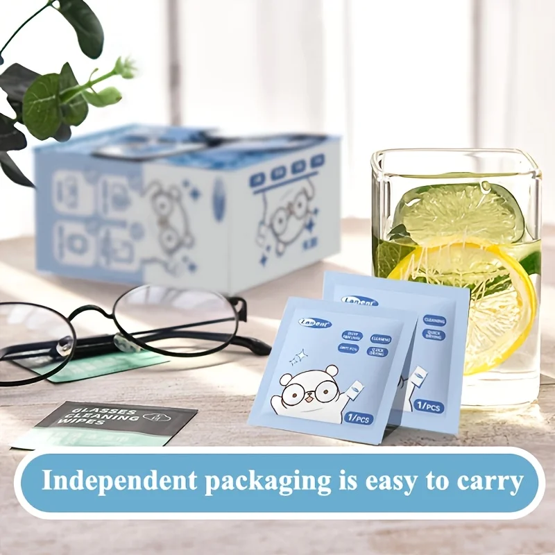 نظارات تنظيف عدسة مناديل النظارات الشمسية مناديل شاشة الهاتف المحمول مبللة مسبقًا ملفوفة بشكل فردي، وسادة مسح الكحول للنظارات الشمسية