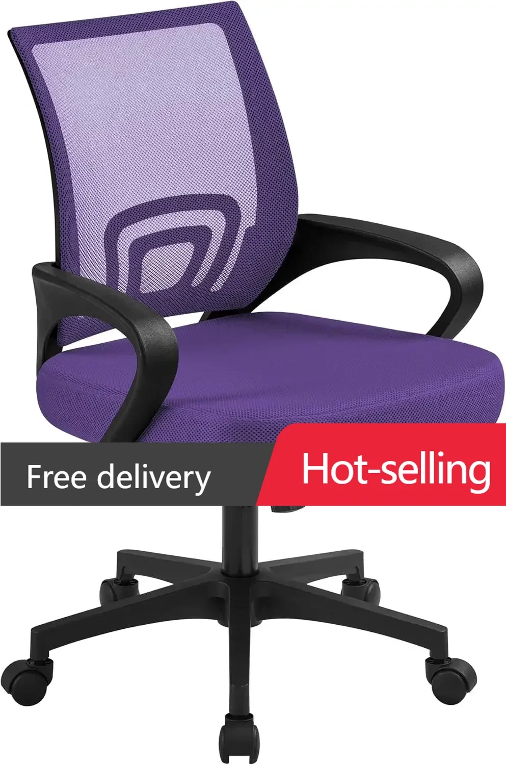 

Office Chair Ergonomic Mesh Chair w/Lumbar Support Armrest Wheels Comfortable Racing Seat Adjustable Swivel Rolling