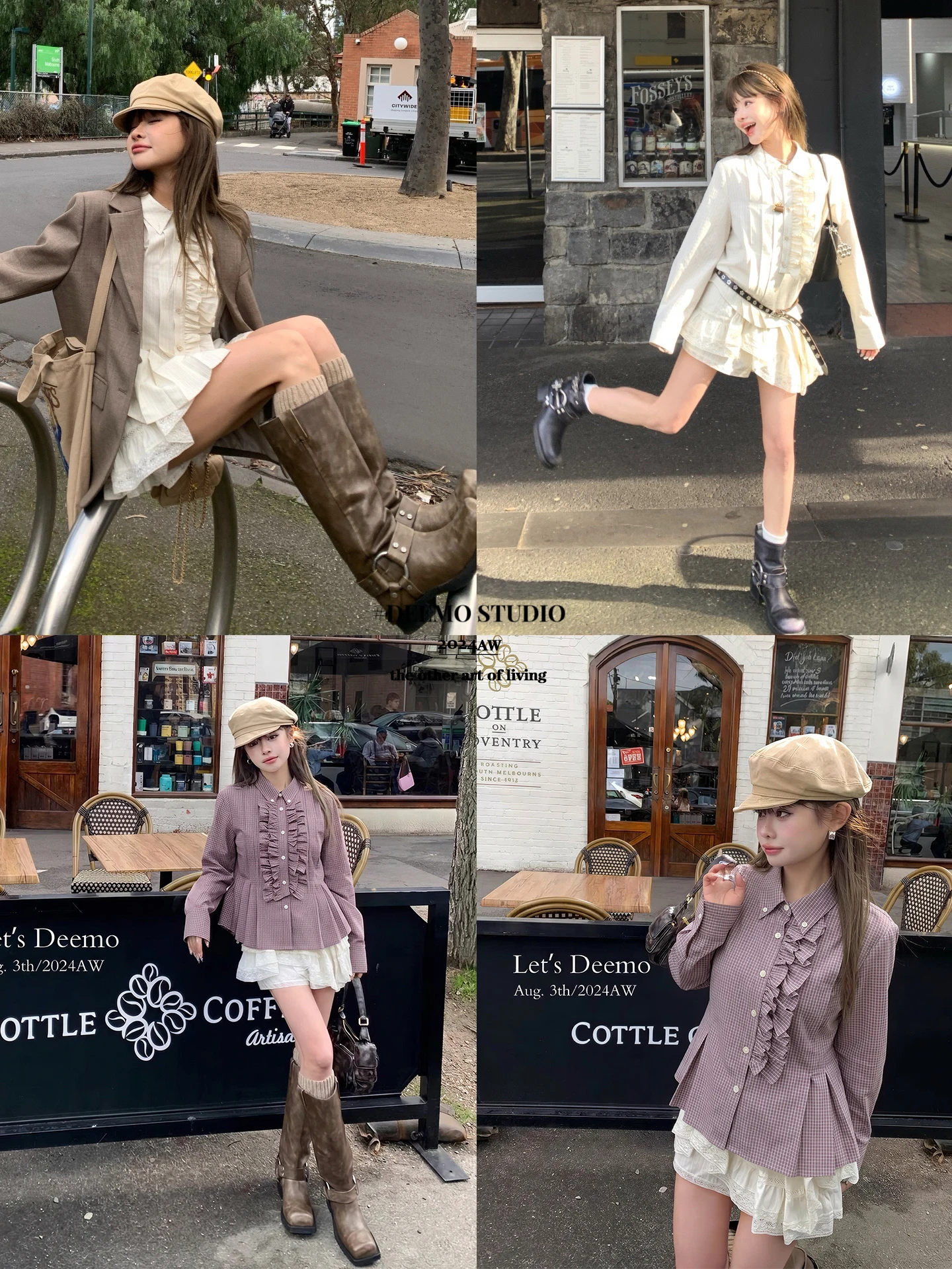 

Deemo Blue Plaid Shirt Detachable Button-Up Autumn Gift Women's Fashion Set Casual Style Long Sleeve Button Front Shorts