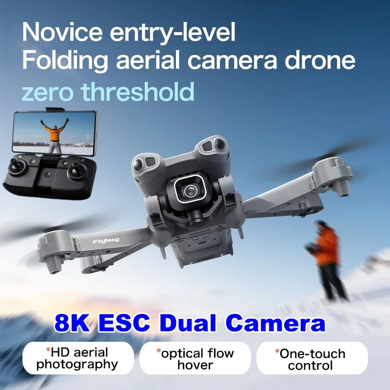 Optical Flow Positioning 8K ESC Dual Camera Drone Stunt Roll Gesture Photography One Click Takeoff/Landing Quadcopter RC Drone