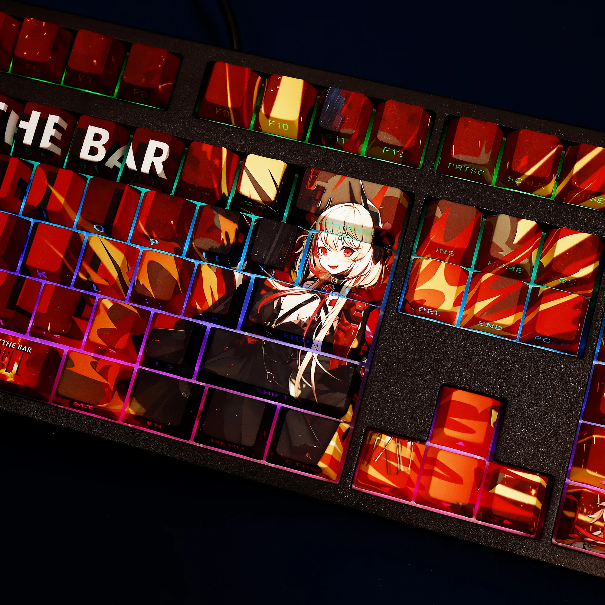 M4 SopmodII 108 Keycaps Girls Frontline PBT DYE Sublimation Cherry MX Cross Axis Switch for Mechanical Keyboard Otaku Gift - view 4