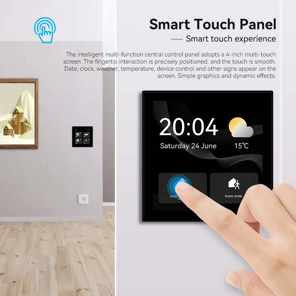 New Scene Tuya Smart Gateway Control Panel With Touch Screen Featuring Smoke Alarm Function