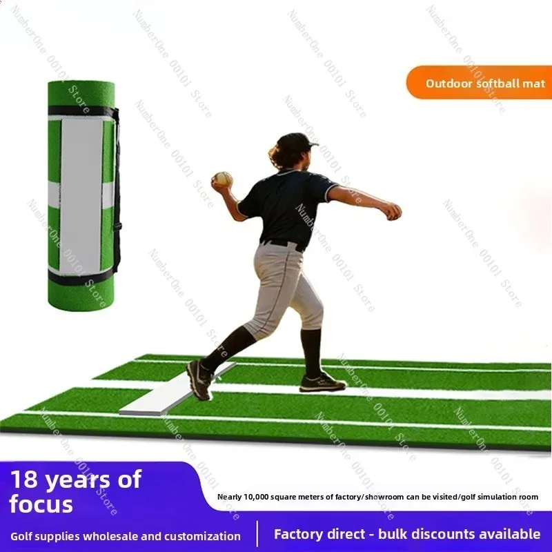 Non-Slip Portable Baseball Batting Mat for Pitching & Hitting Practice Training
