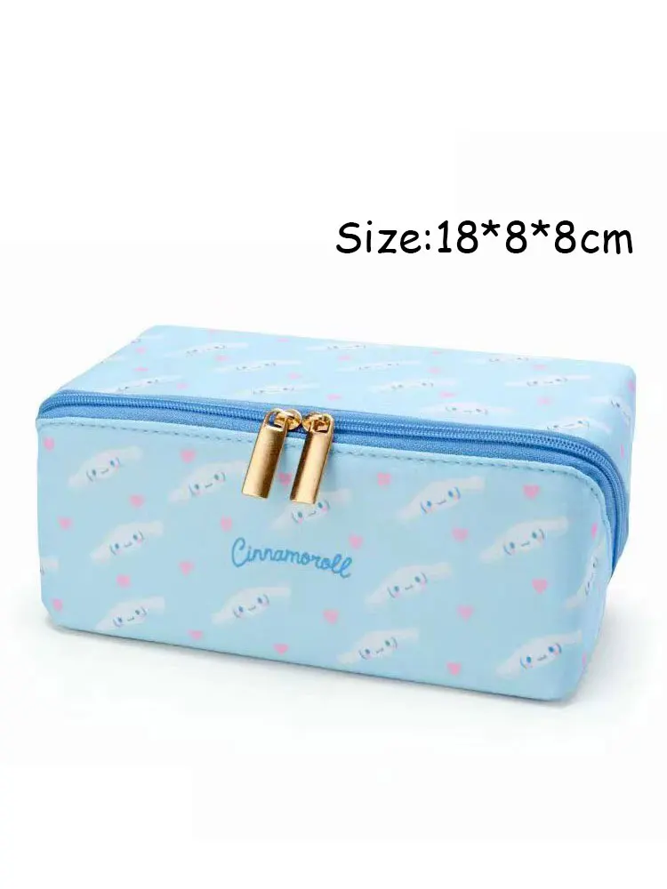 Kawaii Sanrio Cinnamoroll Large Capacity Pencil Case Anime Kuromi My Melody Cartoon Stationery Storage Bag Cosmetic Bag Student