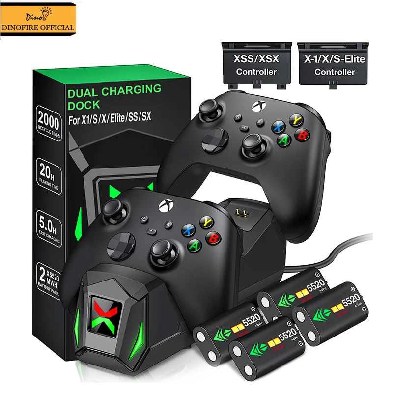 

DinoFire Gamepad Charger For Xbox One X/S/Elite Xbox Series X/S Wireless Controller Rechargeable Battery Pack For Xbox One