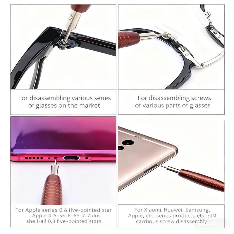 Multifunctional detachable 25-in-1 tool set for repairing mobile phones, computers, clocks and glasses