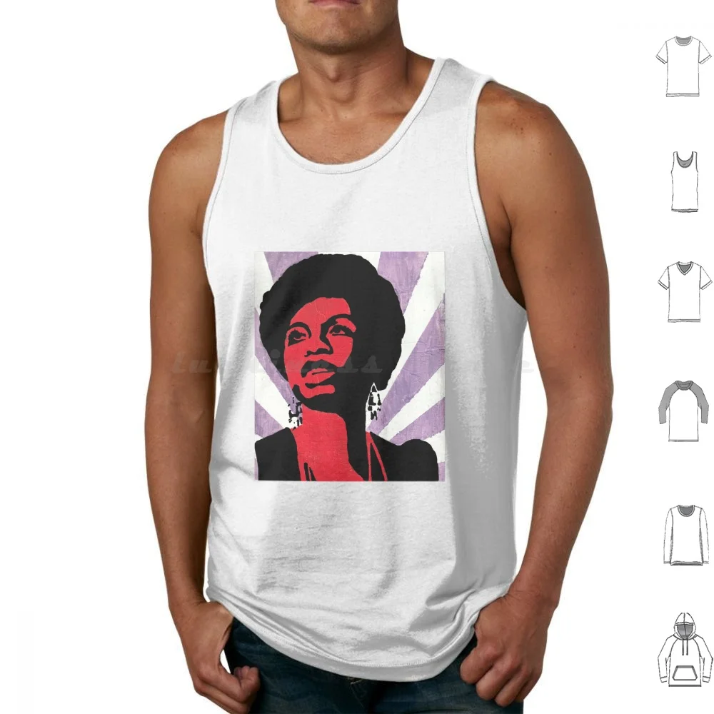 Nina Simone Purple Sun Tank Tops Vest Sleeveless Nina Simone Graffiti Stencil Black And White Nina Simone What Happened Miss