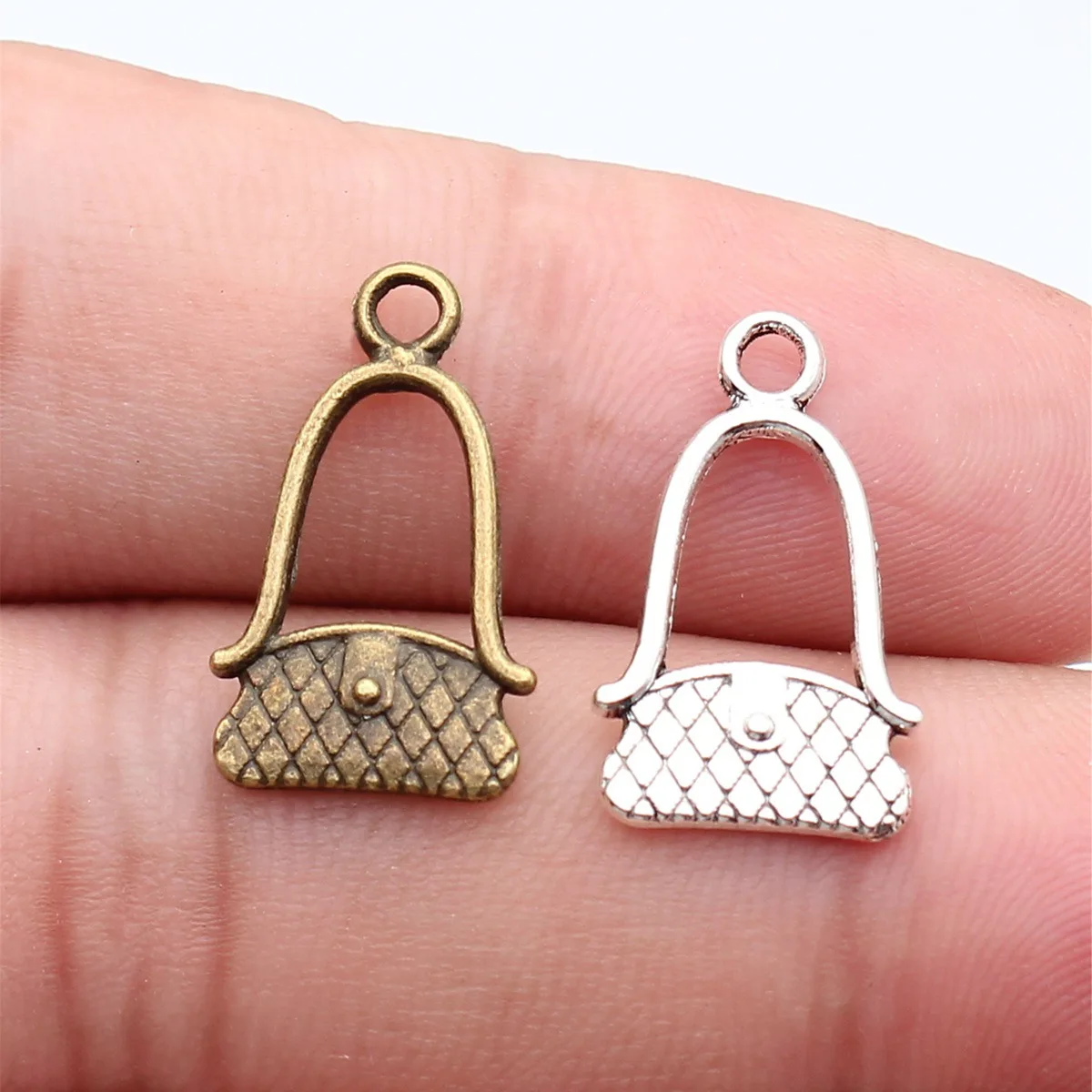 

Набор из 10 штук WYSIWYG, 12x20 мм, 2 цвета: античная бронза и античное серебро, подвески для женских сумок, для создания украшений своими руками