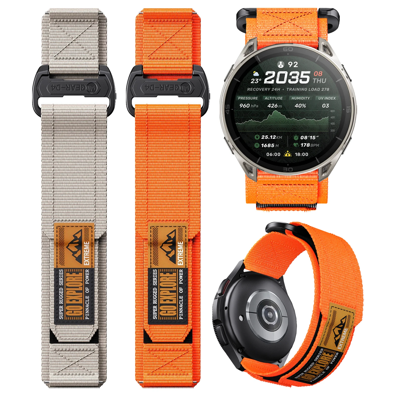22mm Tactical Nylon Strap For Amazfit Cheetah 2 Ultra/Active Max/Balance 2 Watch Band 20mm For Cheetah 2 Pro/Active 3 Premium