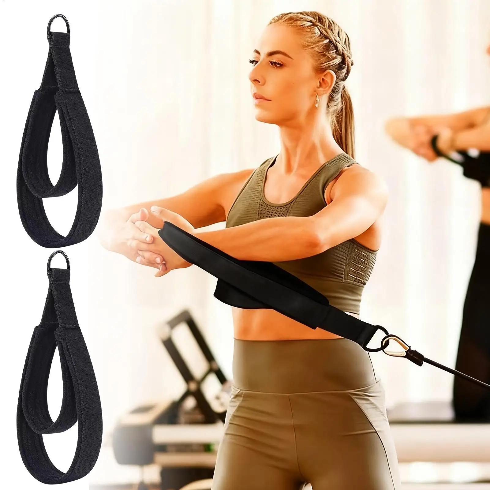 

Ремни для пилатеса D-образное кольцо, аксессуары для коррекции фигуры, ремни для тренировок для женщин и мужчин, спортсмены, начинающих, любителей фитнеса, занятых