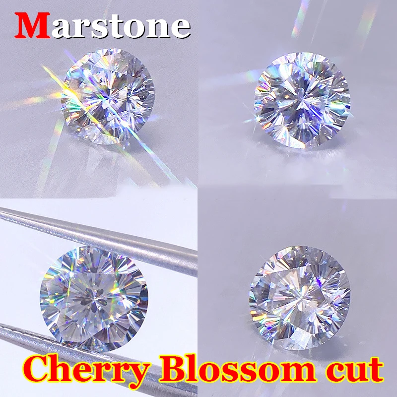 30CT Cherry Sakura Blossom Emperor Bird's Nest Cut D Color Moissanite Stone Diamond Loose Gemstones with GRA